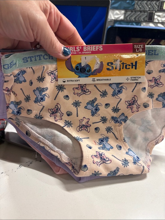 Disney Other - Disney Girls' Stitch Print Briefs Peach and Blue